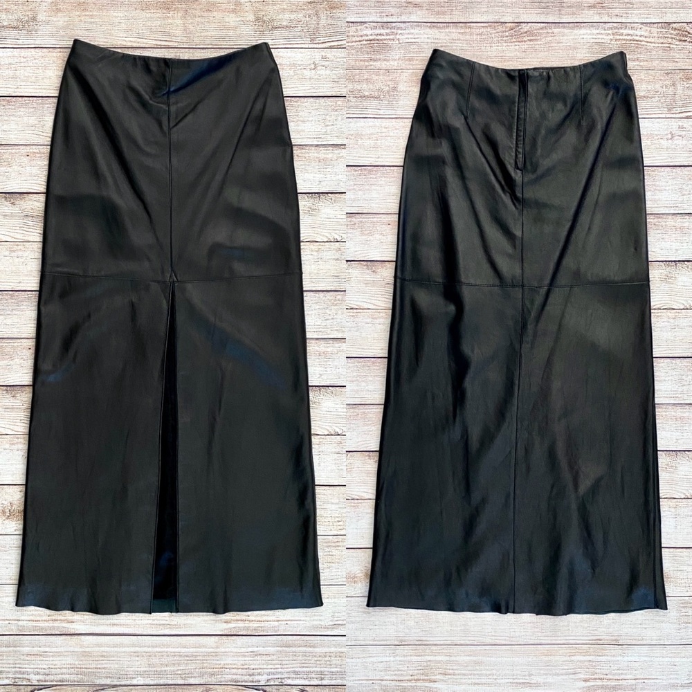 bebe Lamb Skin Leather Maxi Skirt, NWT, Size 6
